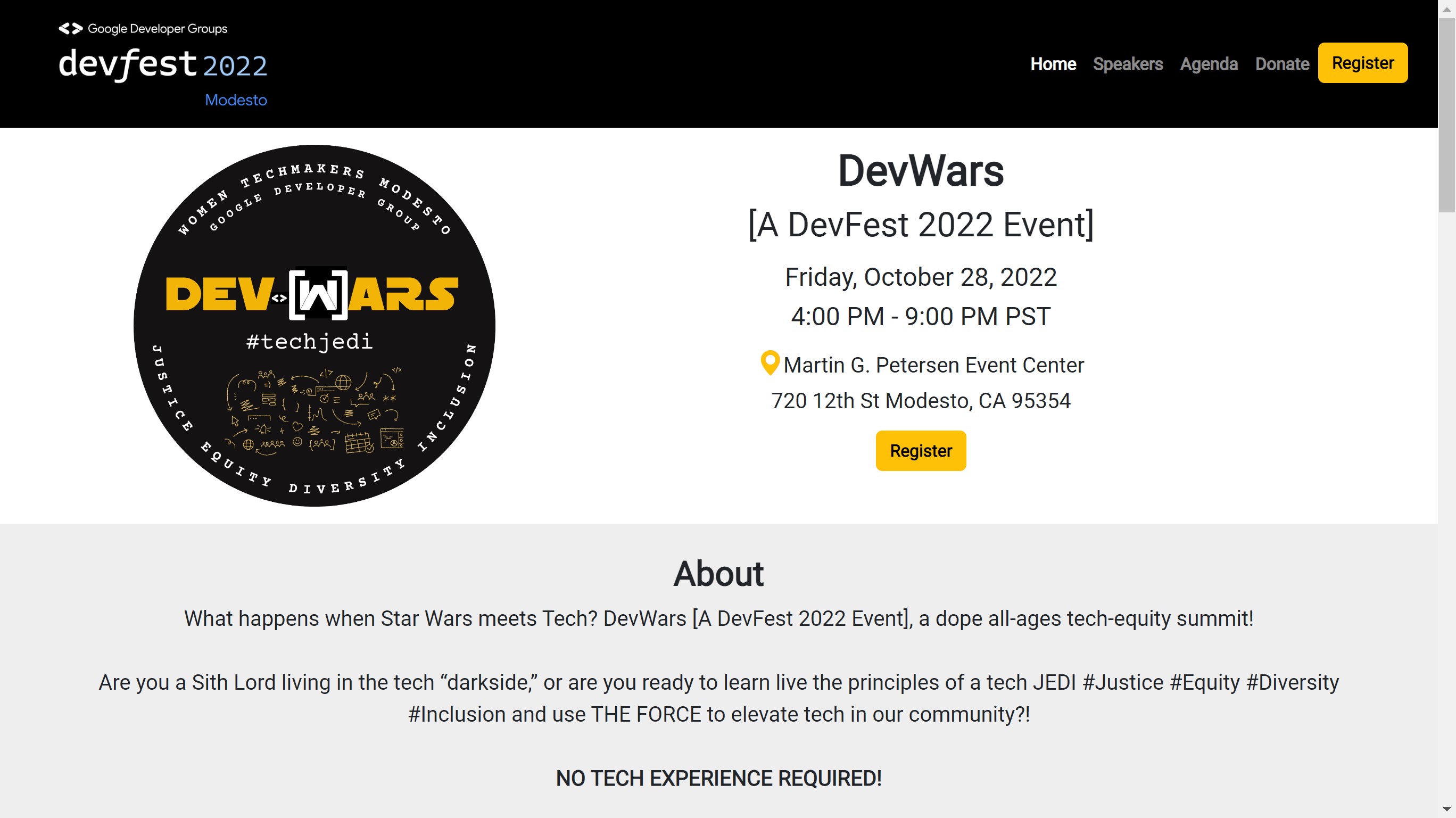 devfest website snapshot