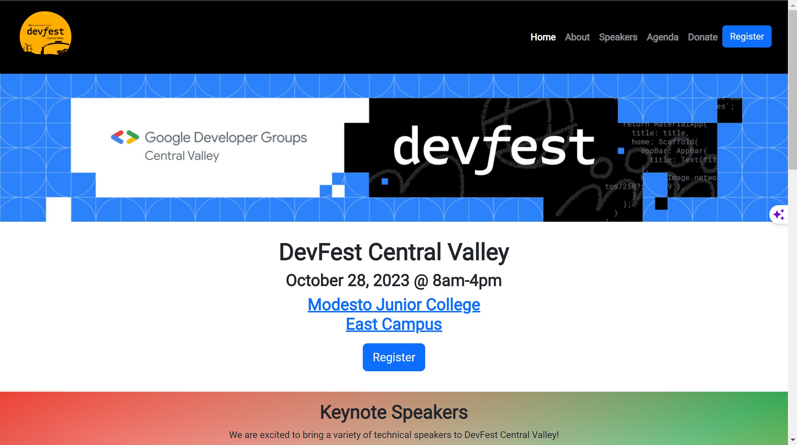 devfest 2023 website snapshot