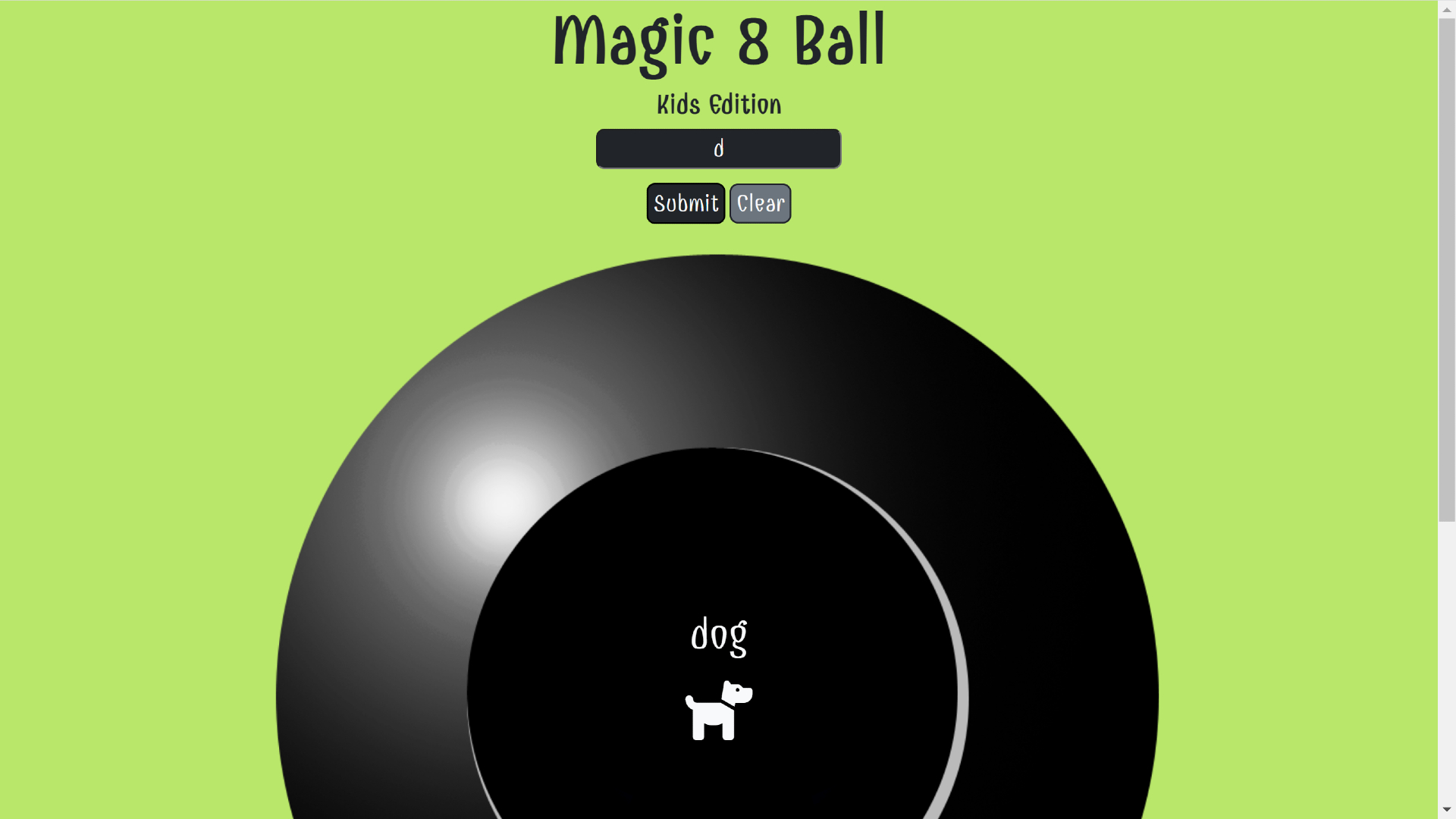 magic 8 ball kids website snapshot